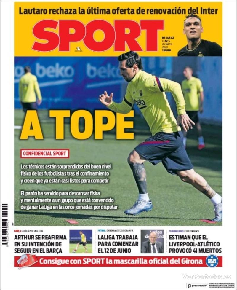 Portada Mundo Deportivo 2020-05-25