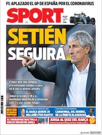 Portada Sport 2020-03-20