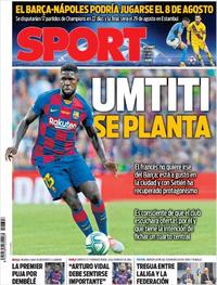 Portada Sport 2020-04-20