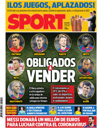 Portada Sport 2020-03-25