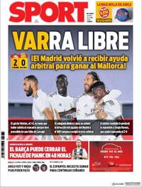 Portada Sport 2020-06-25