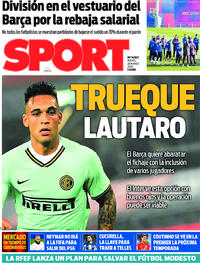 Portada Sport 2020-03-26