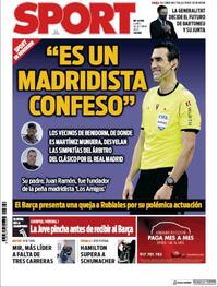 Portada Sport 2020-10-26