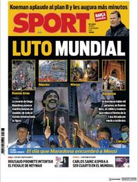 Portada Sport 2020-11-27