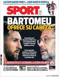 Portada Sport 2020-08-28