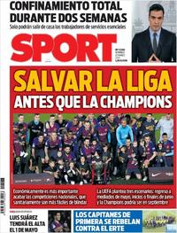 Portada Sport 2020-03-29