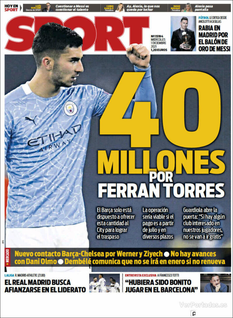 Portada Sport 2021-12-02