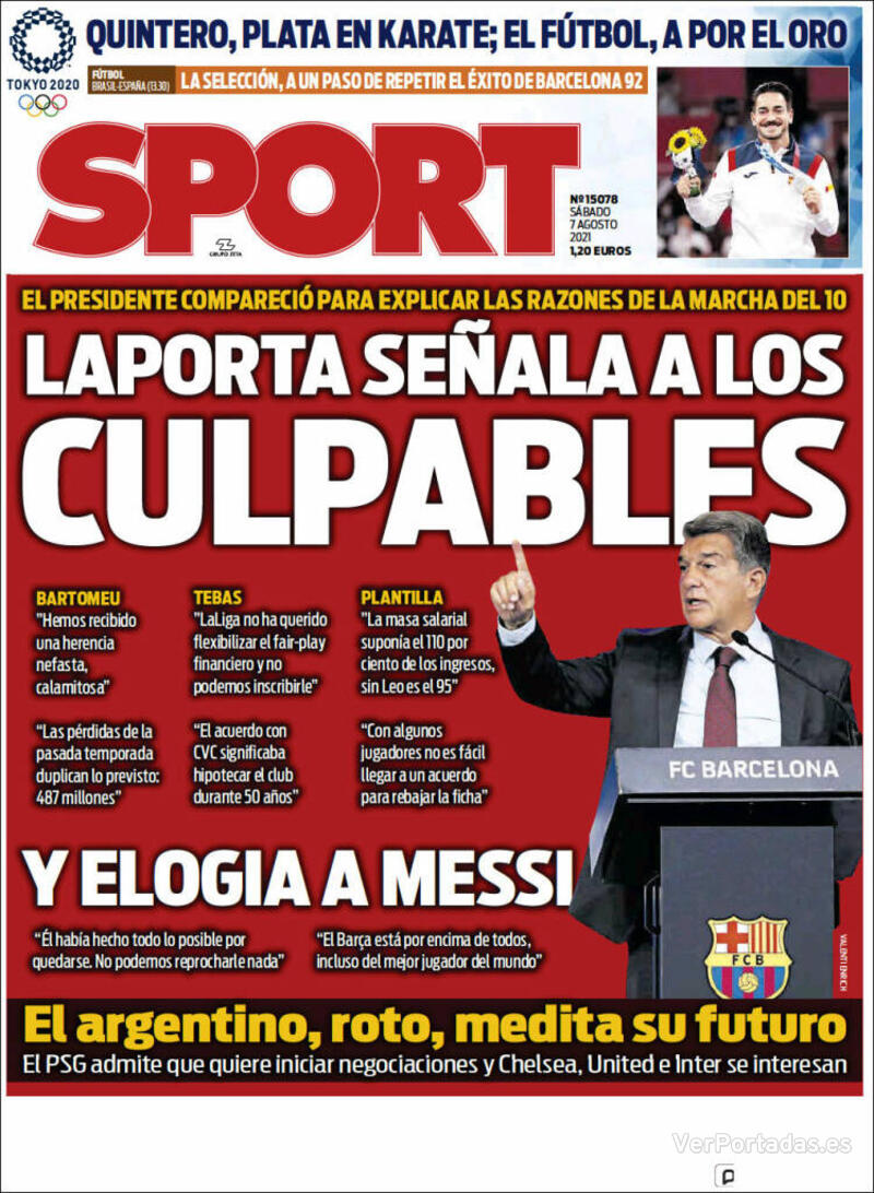 Portada Sport 2021-08-08