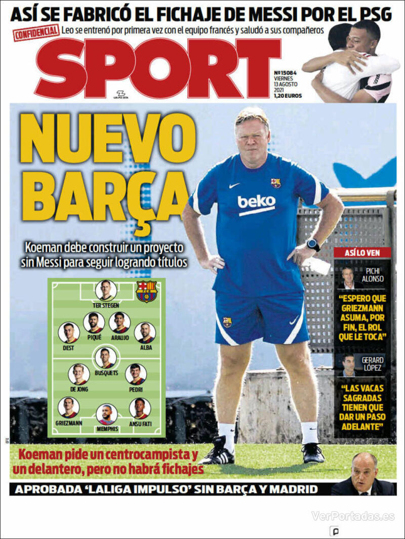 Portada Sport 2021-08-14