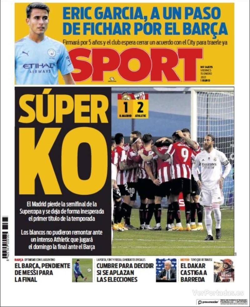 Portada Mundo Deportivo 2021-01-15