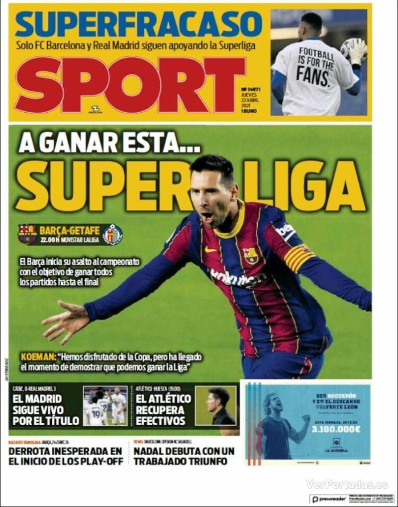 Portada Sport 2021-04-23