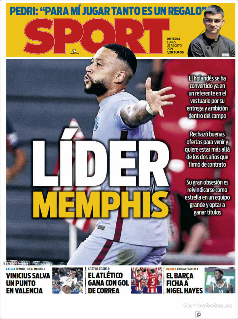 Portada Sport 2021-08-24