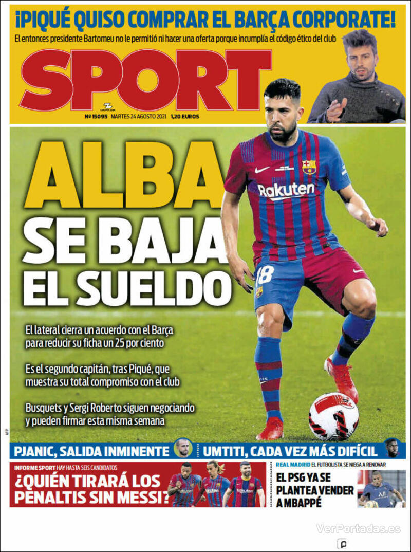 Portada Sport 2021-08-25