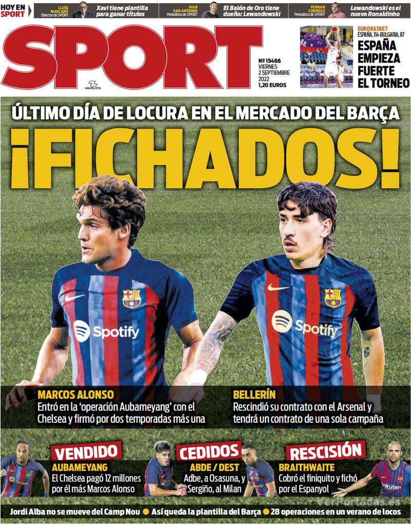 Portada Sport 2022-09-03