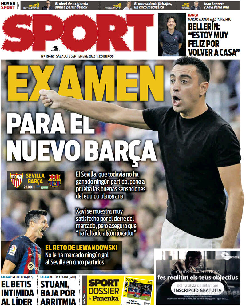 Portada Sport 2022-09-04