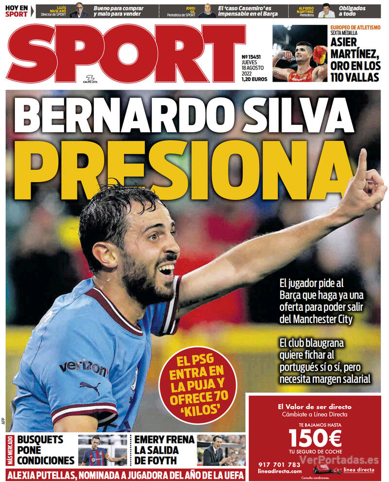 Portada Sport 2022-08-19