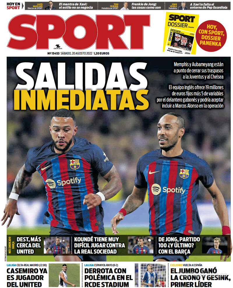 Portada Sport 2022-08-21