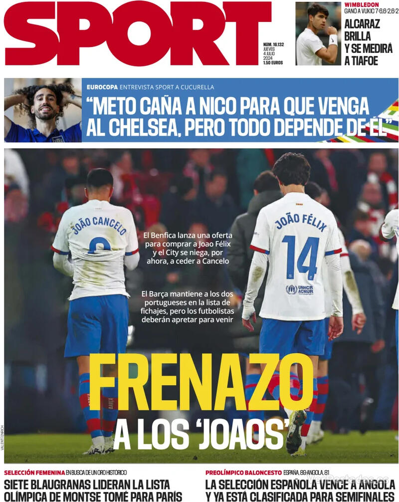 PORTADAS PRENSA DEPORTIVA JUEVES 04 DE JULIO Portada-periodico-sport-04-07-2024-6a6e668c