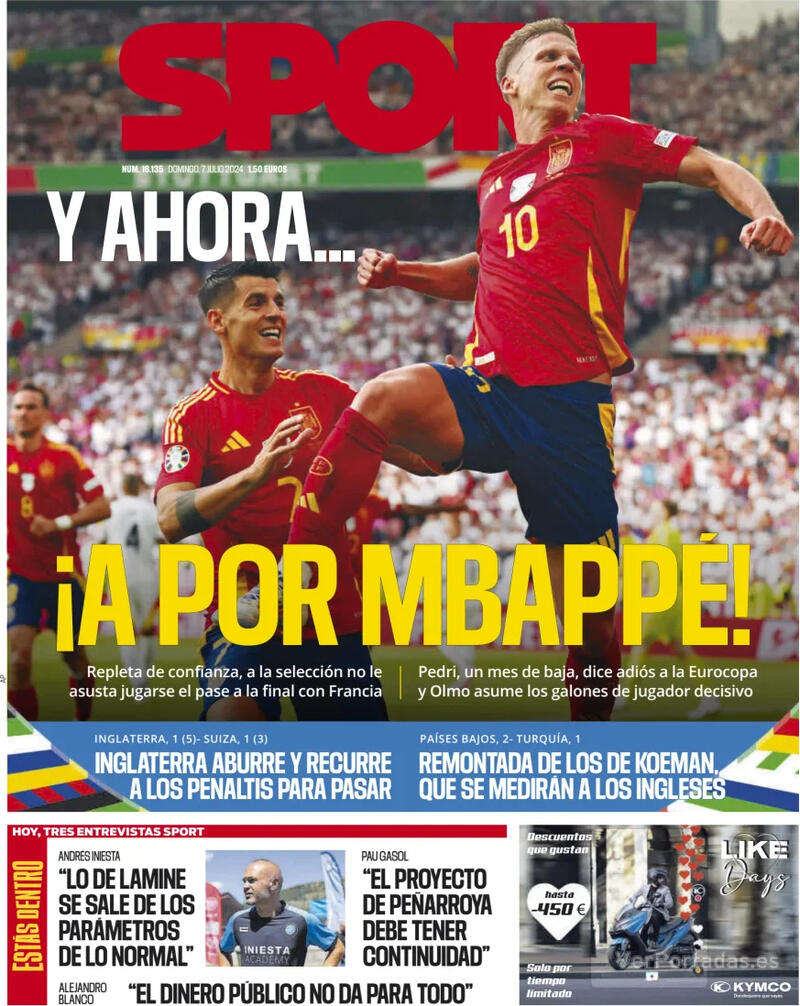 PORTADAS PRENSA DEPORTIVA SABADO 07 DE JULIO Portada-periodico-sport-07-07-2024-d00d42e8