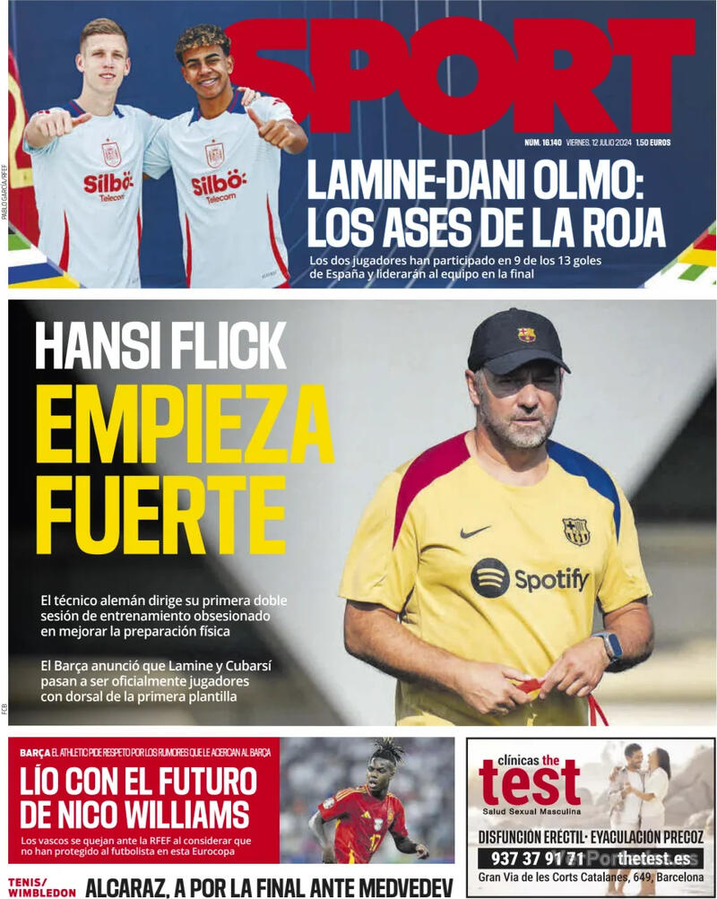 PORTADAS PRENSA DEPORTIVA VIERNES 12 DE JULIO - Portada-periodico-sport-12-07-2024-dd125fe2