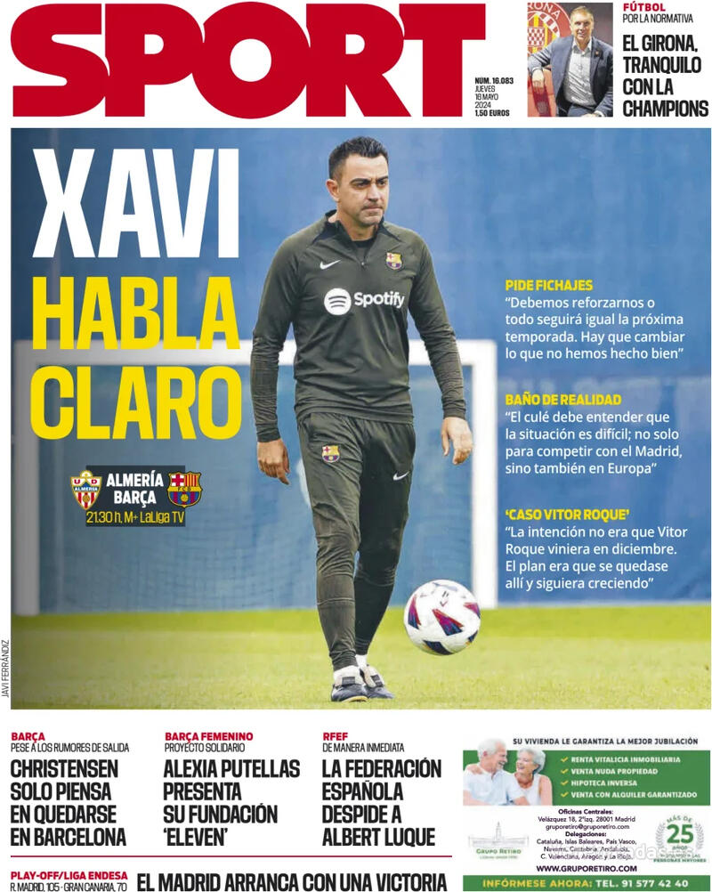 PORTADAS PRENSA DEPORTIVA  JUEVES 16 DE MAYO Portada-periodico-sport-16-05-2024-9c2641f2