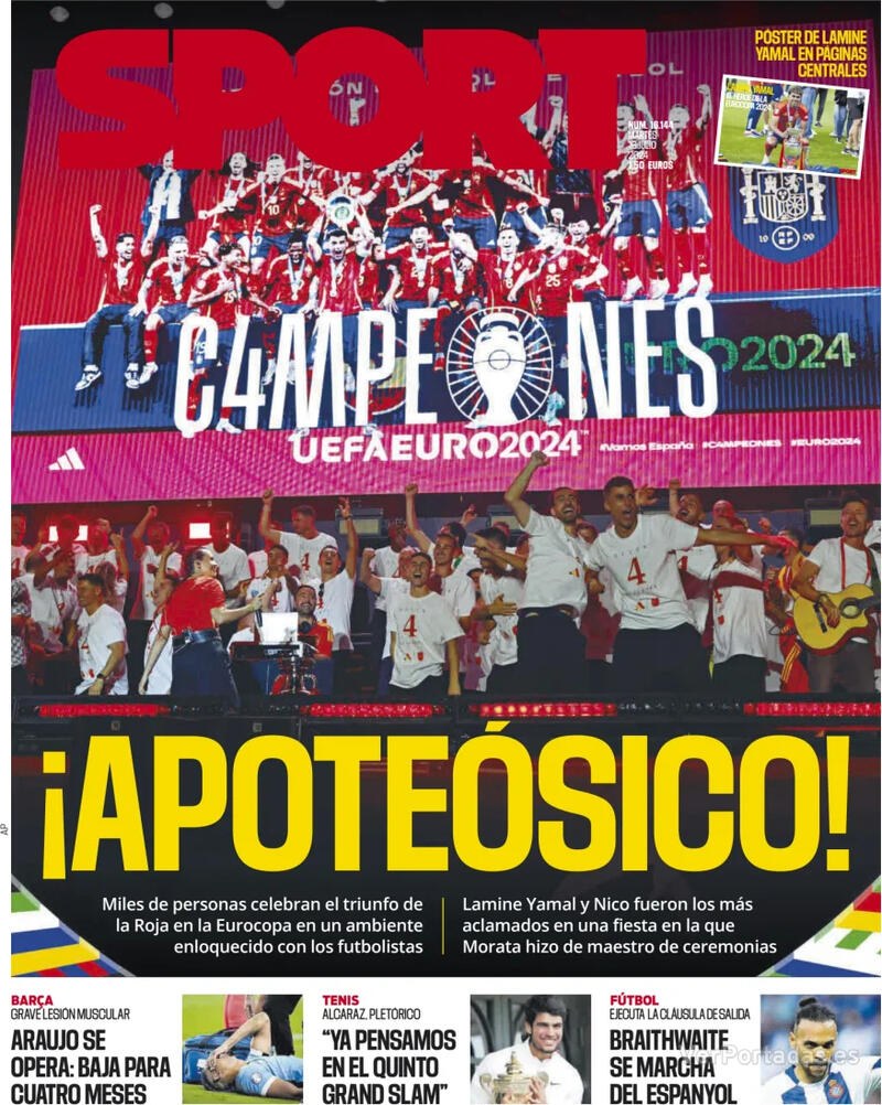 PORTADAS PRENSA DEPORTIVA MARTES 16 DE JULIO Portada-periodico-sport-16-07-2024-d4eae090