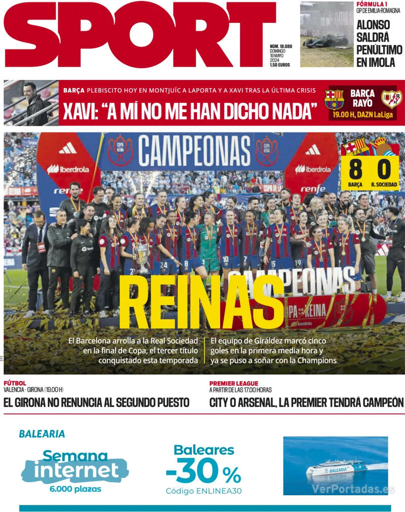 PORTADAS PRENSA DEPORTIVA DOMINGO 19 DE MAYO Portada-periodico-sport-19-05-2024-54695b75