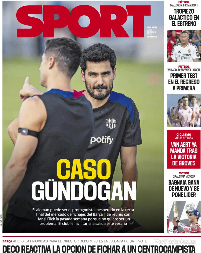 PORTADAS PRENSA DEPORTIVA LUNES 19 DE AGOSTO Portada-periodico-sport-19-08-2024-6221e79d