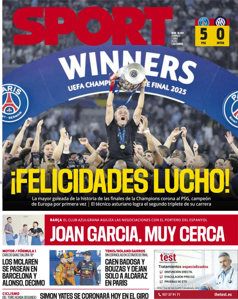 Portada Mundo Deportivo 2025-06-01