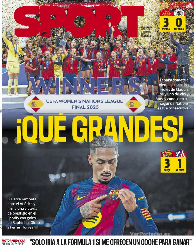 Portada Mundo Deportivo 2025-12-03