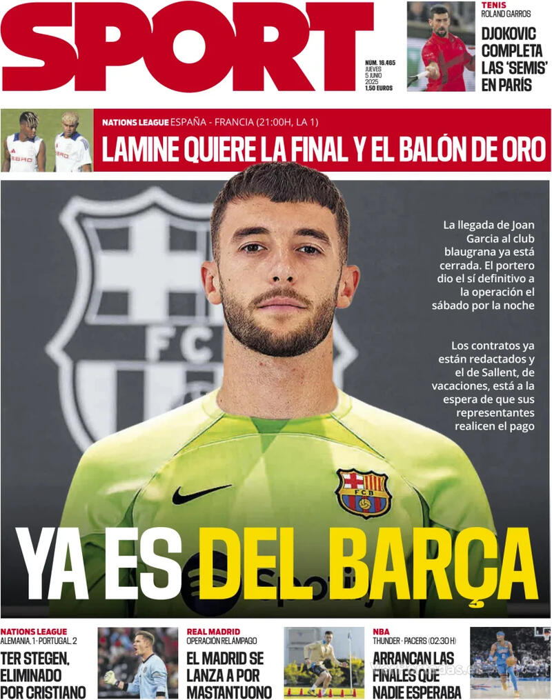 Portada Mundo Deportivo 2025-06-05