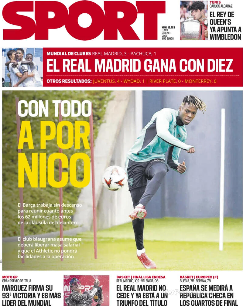 Portada Mundo Deportivo 2025-06-23