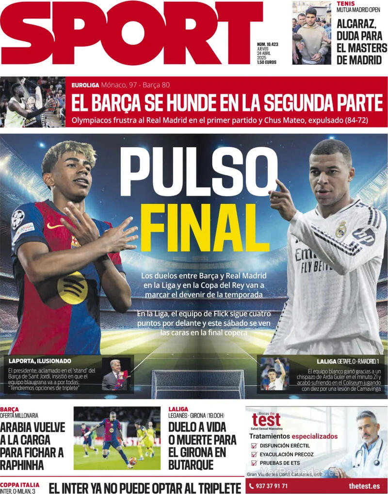 Portada Mundo Deportivo 2025-04-24