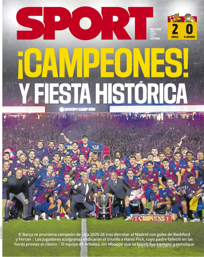 Portada Mundo Deportivo 2026-05-11