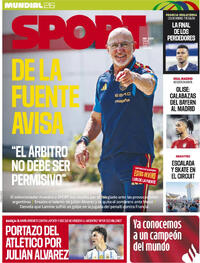 Portada periódico Sport Portada periódico Sport