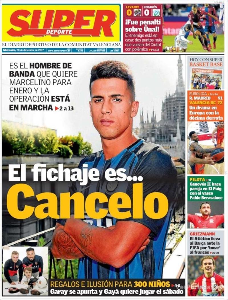 Portada Superdeporte Miércoles,20 de Diciembre de 2017