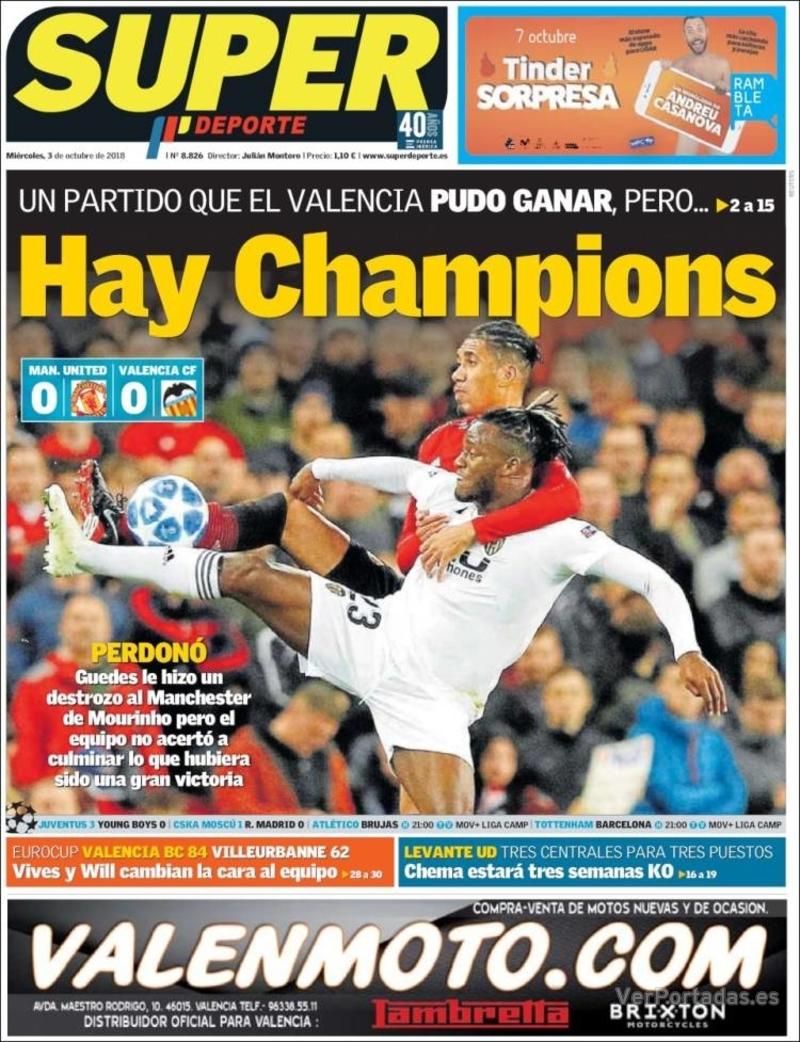 Portada L'Esportiu 2018-10-03