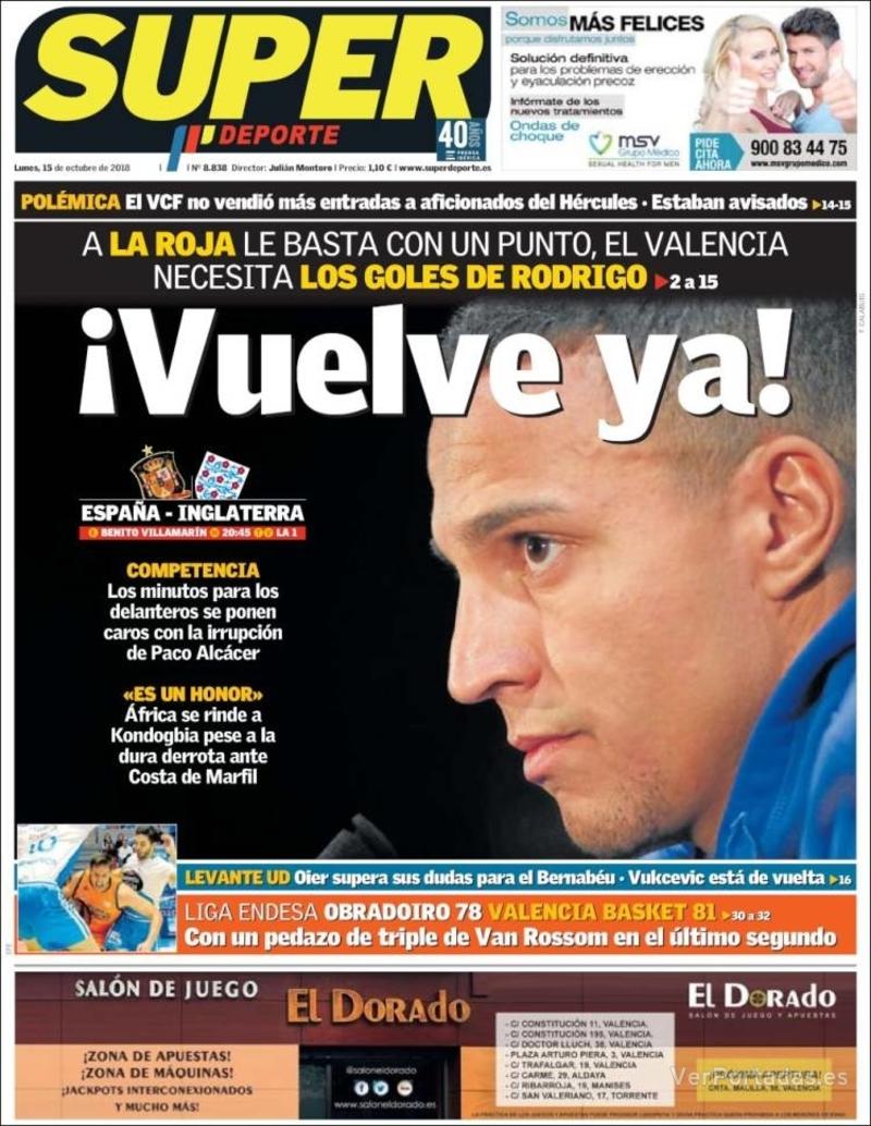 Portada L'Esportiu 2018-10-15