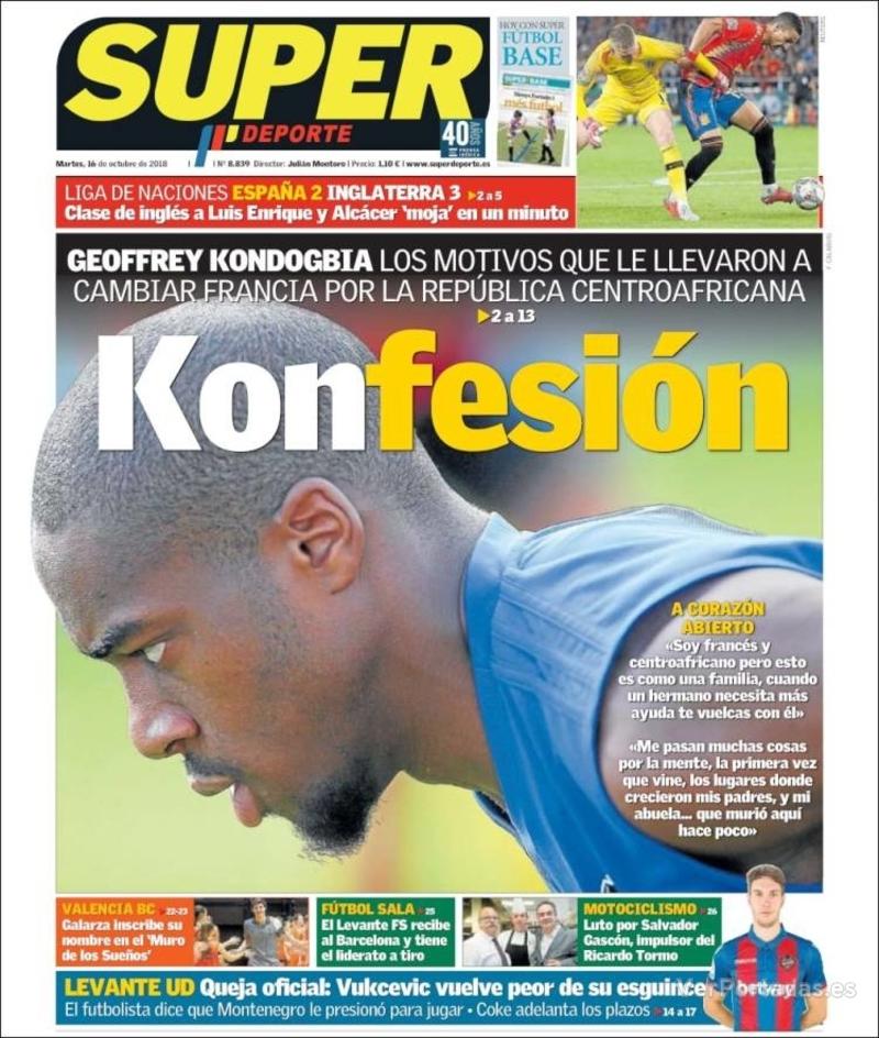 Portada L'Esportiu 2018-10-16
