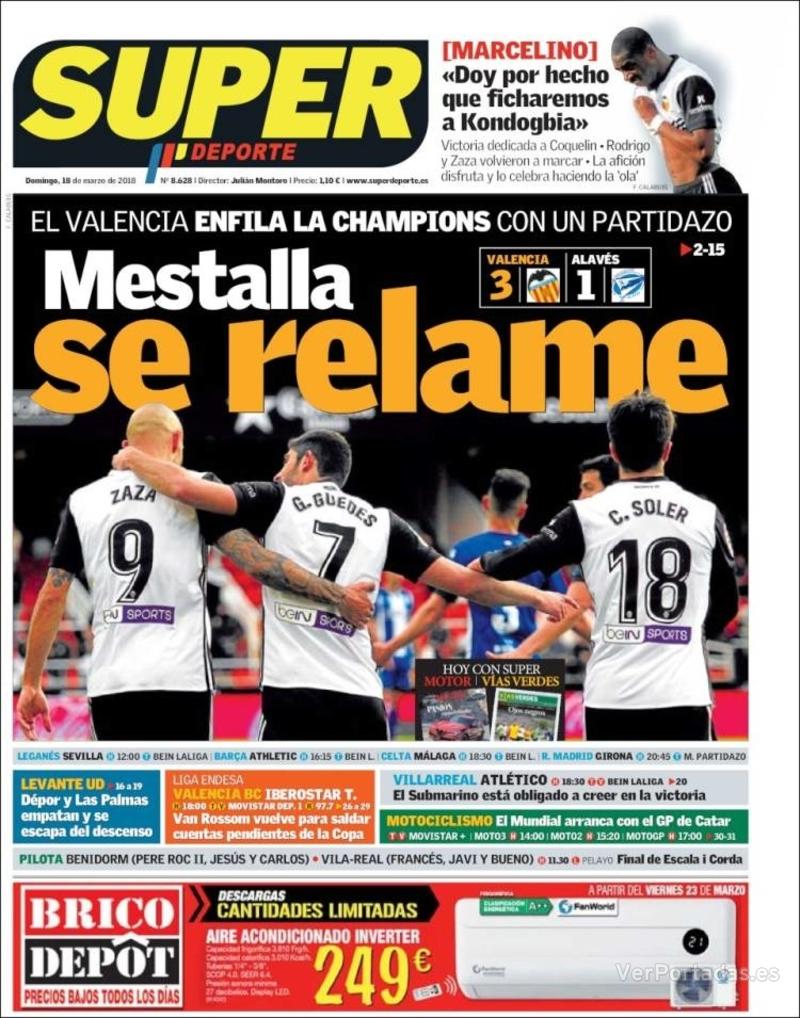 Portada L'Esportiu 2018-03-18