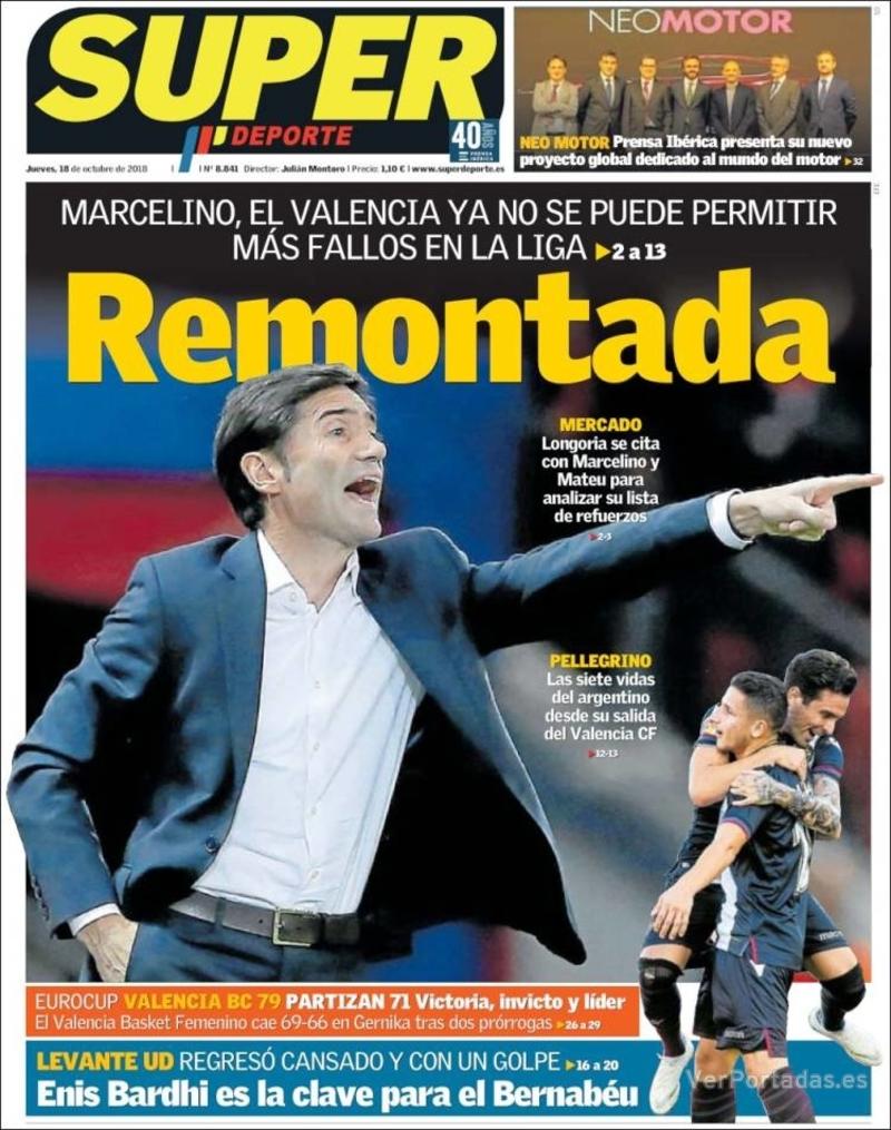 Portada L'Esportiu 2018-10-18