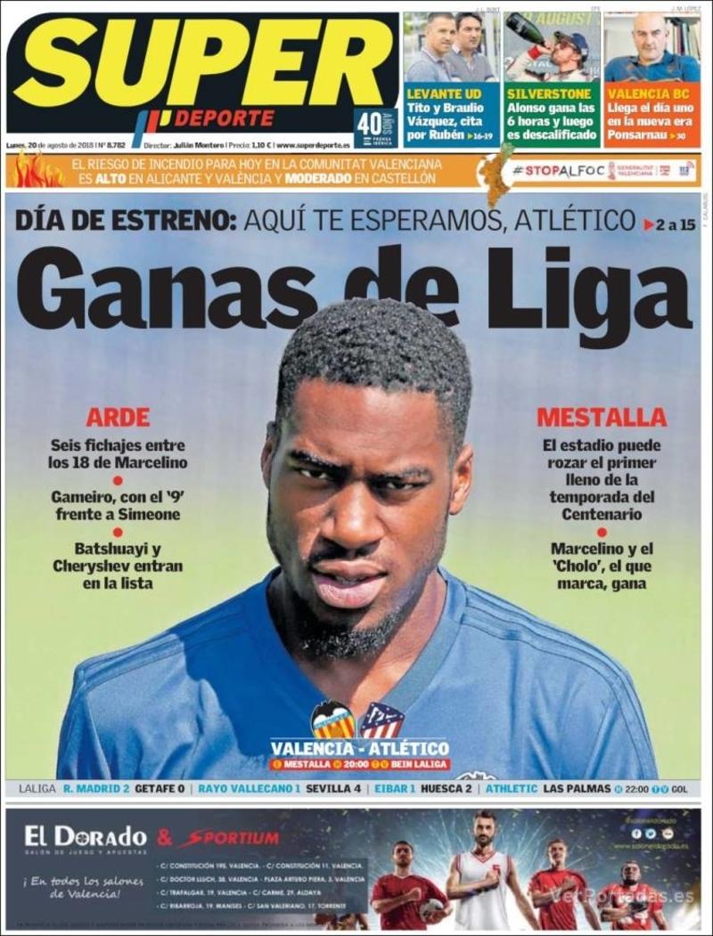 Portada L'Esportiu 2018-08-20