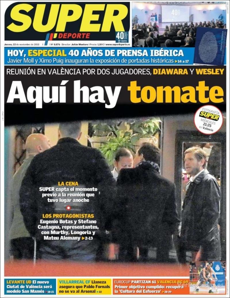 Portada L'Esportiu 2018-11-22