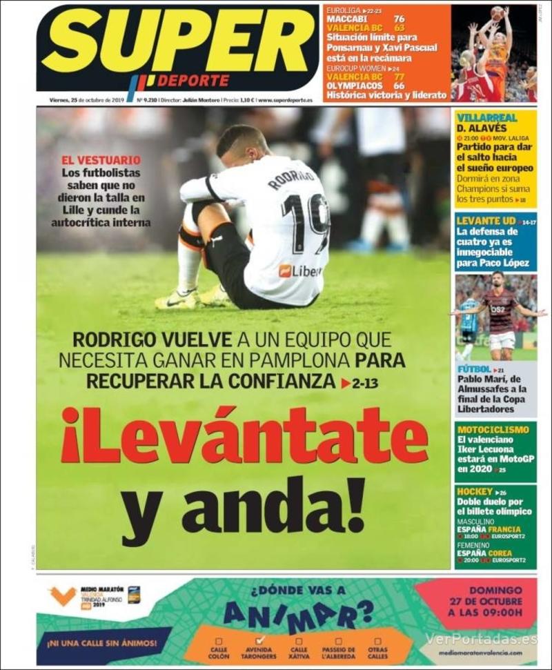 Portada Superdeporte 2019-10-26