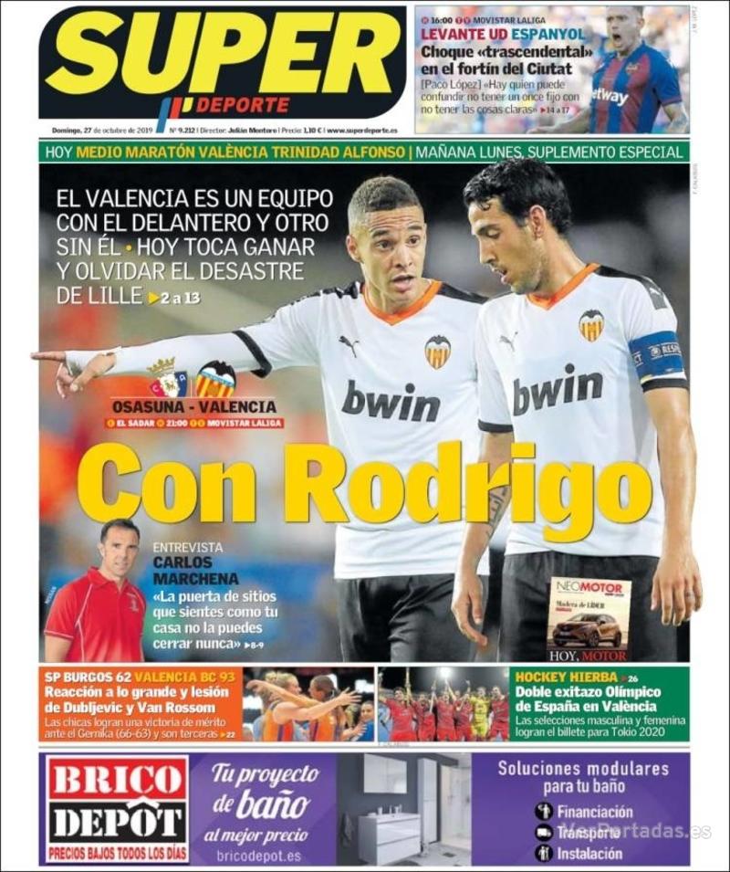 Portada Superdeporte 2019-10-28