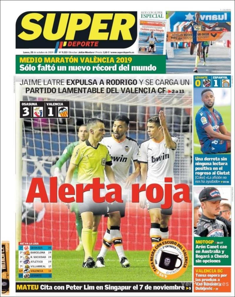 Portada Superdeporte 2019-10-29