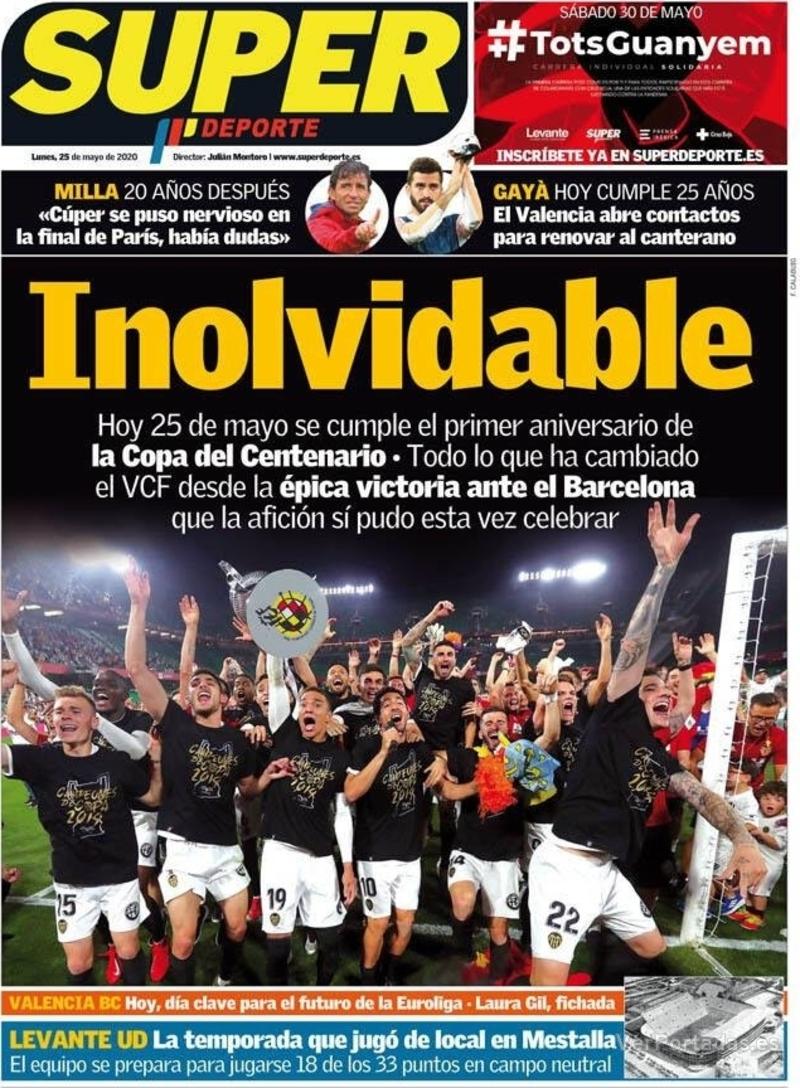 Portada L'Esportiu 2020-05-25
