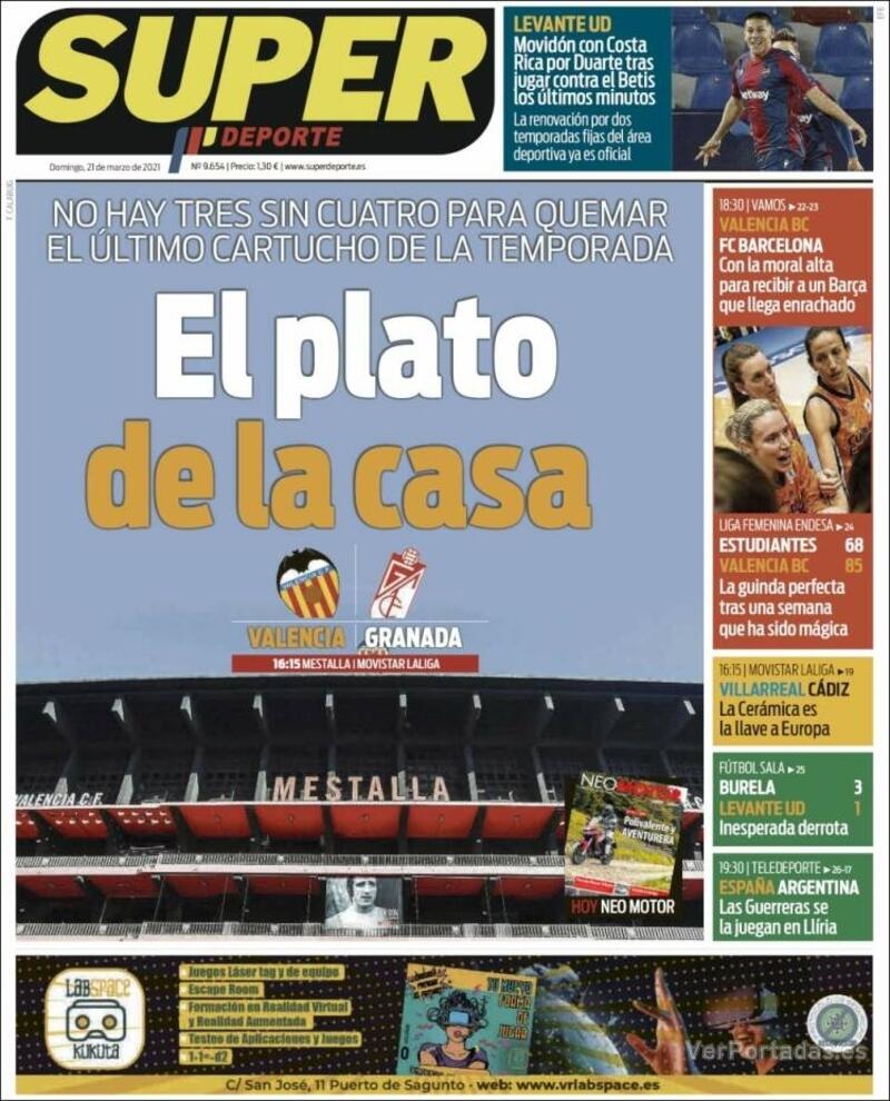 Portada Superdeporte 2021-03-22