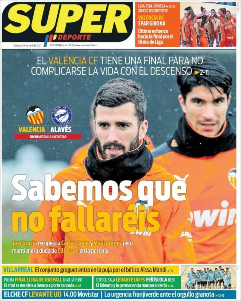 Portada Superdeporte 2021-04-25