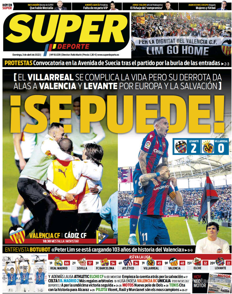 Portada Superdeporte 2022-04-04